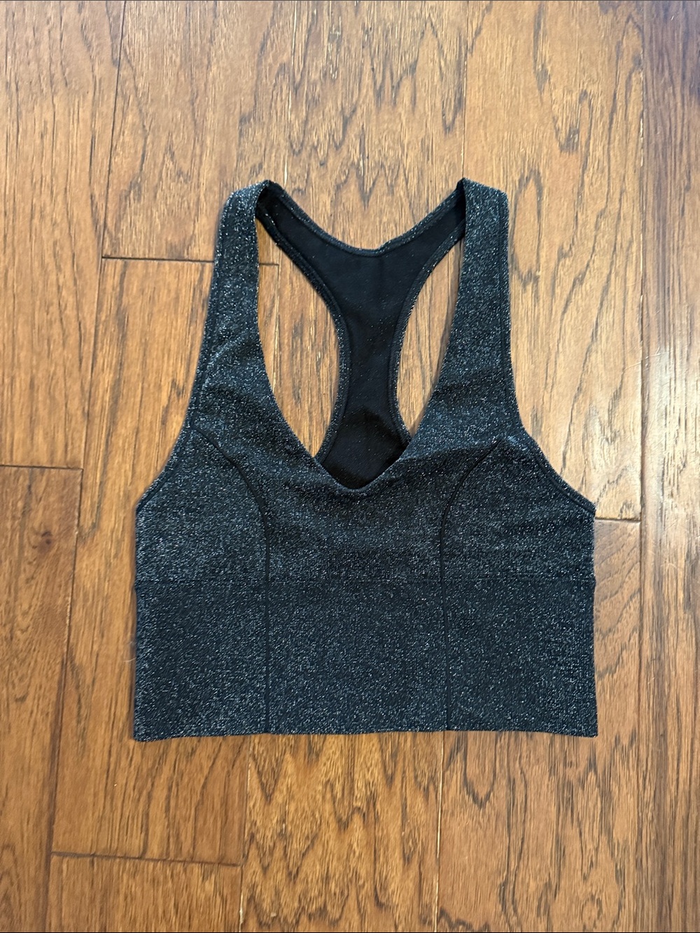 PINK Victoria's Secret Glitter Racerback Sports Bra - Black